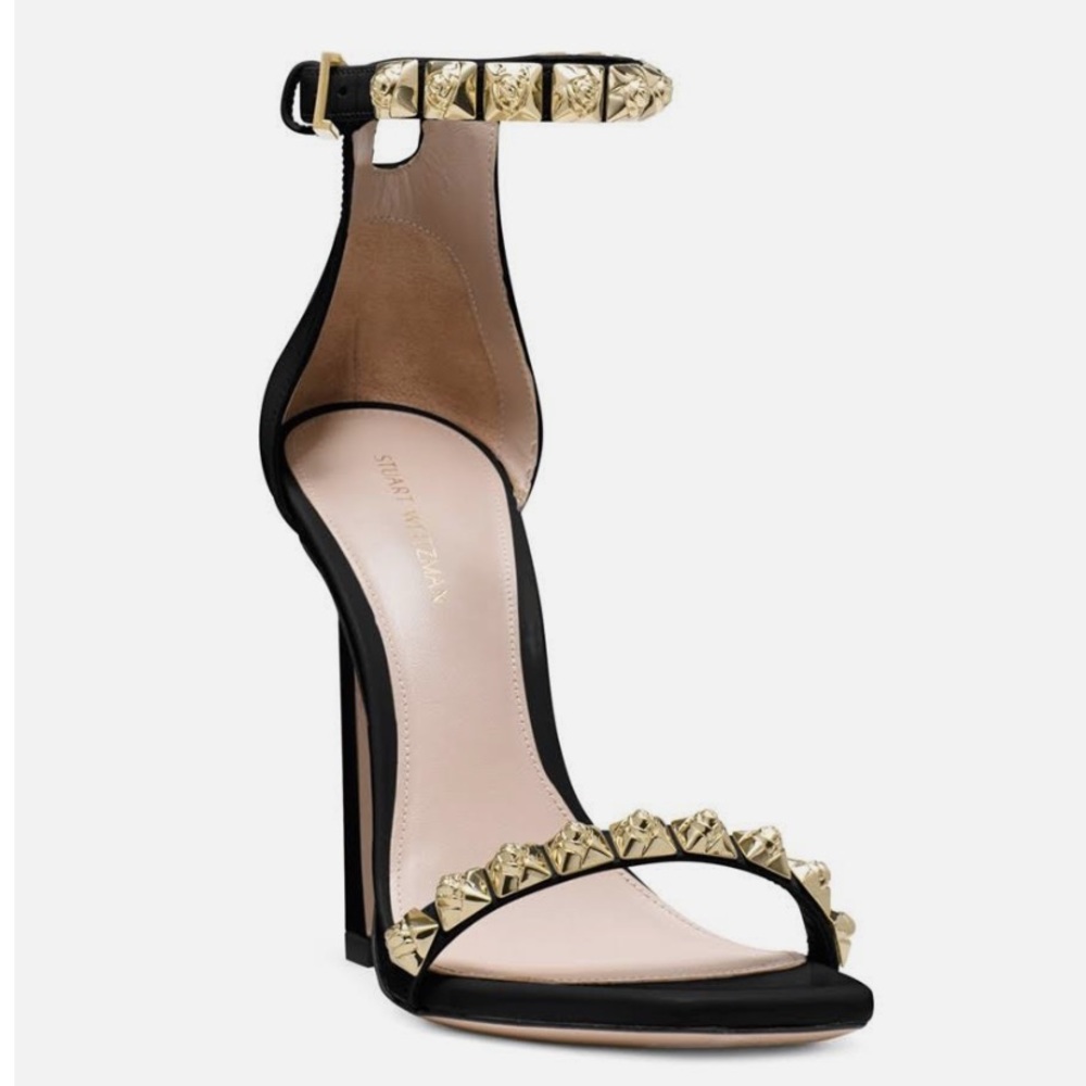 Stuart Weitzman | Black Suede Open Toe Heel With … - image 2